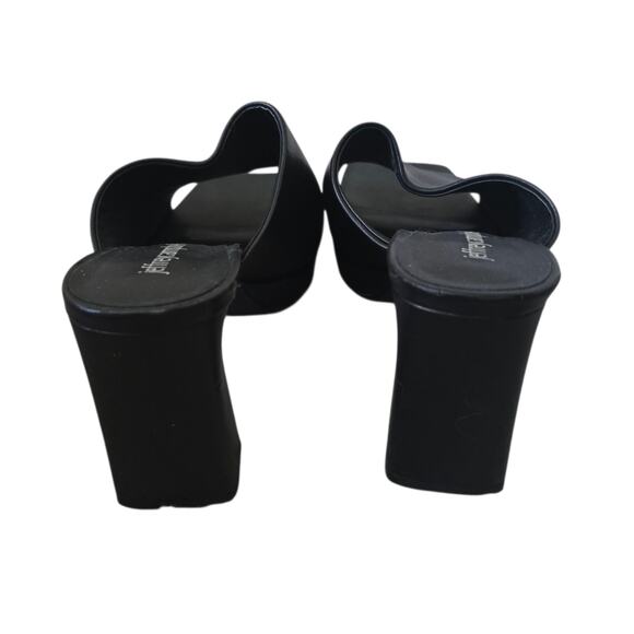 Jeffrey Campbell Caviar Mule in Black Leather size 7.5 Chunky Heels Platform - Picture 6 of 7